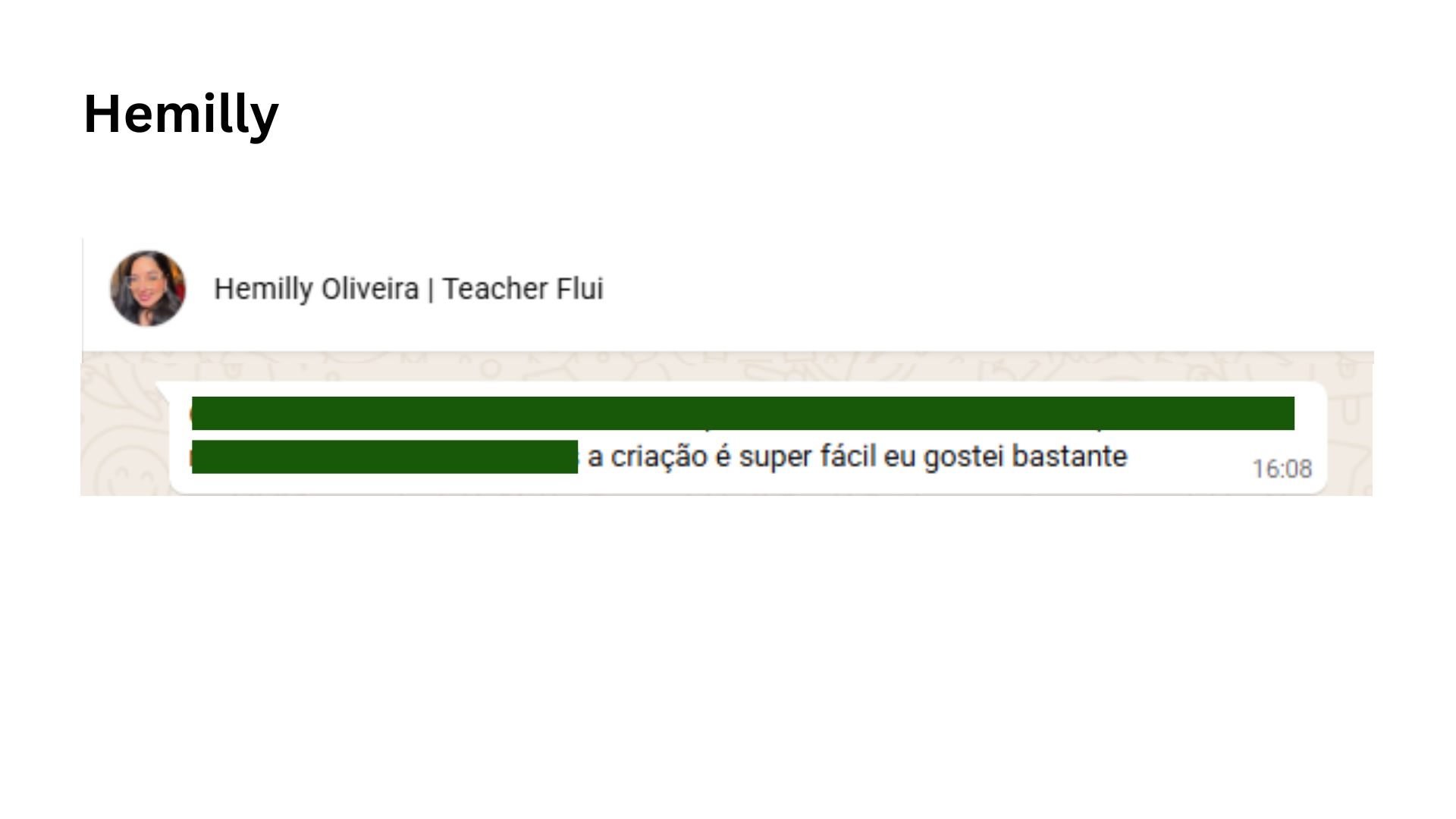 Hemilly testimonial screenshot