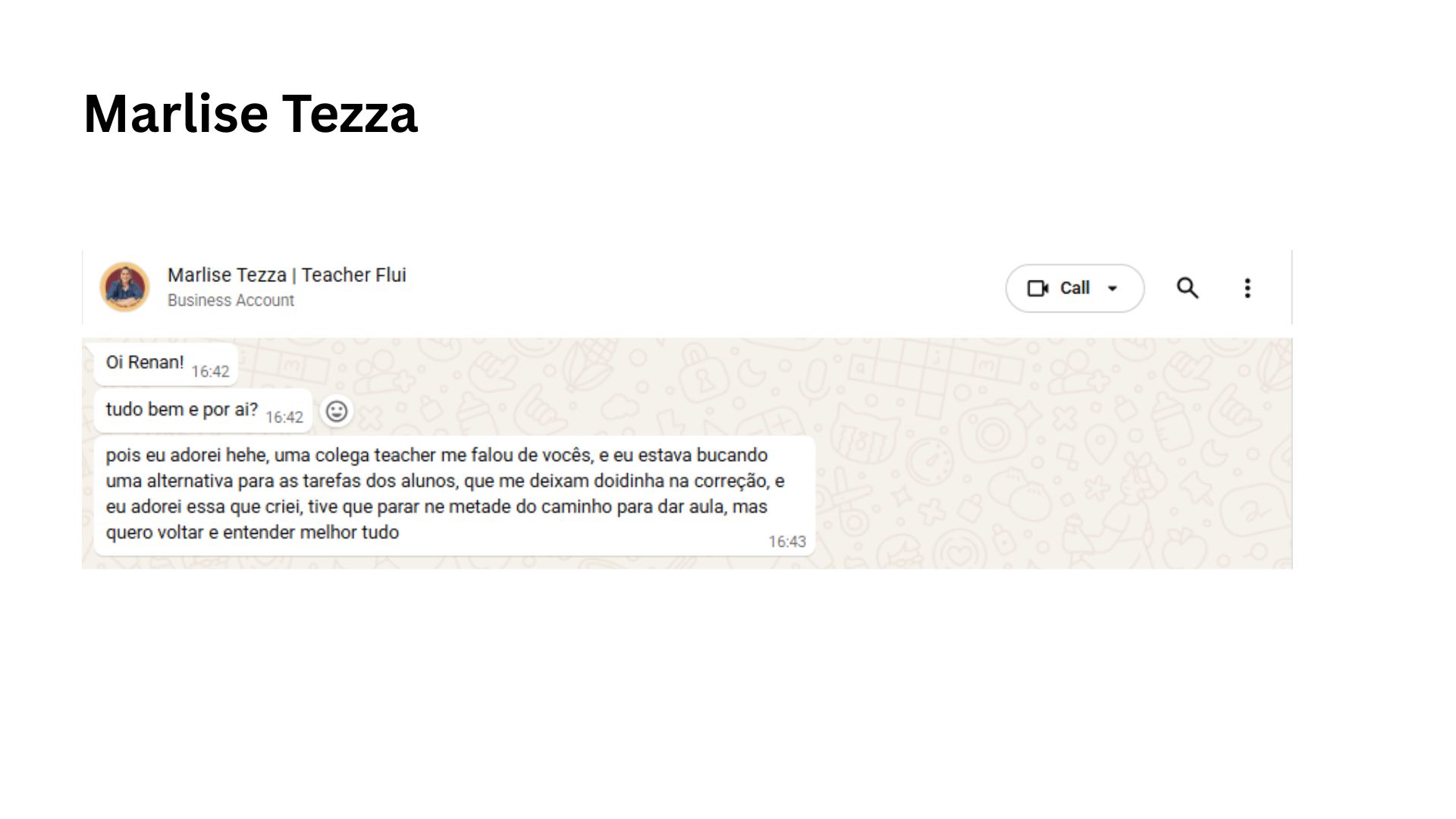 Natasha Nogueira testimonial screenshot